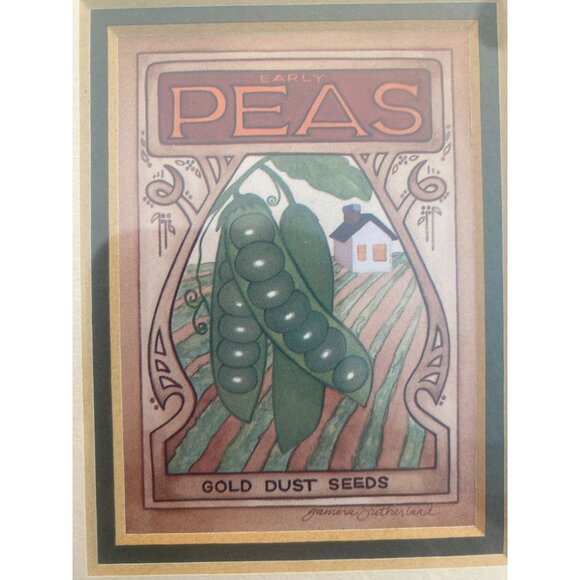 Vintage Framed Seed Packet Art Prints Tomatoes & Peas By Smithson Seed Co. & Gol - Picture 6 of 8